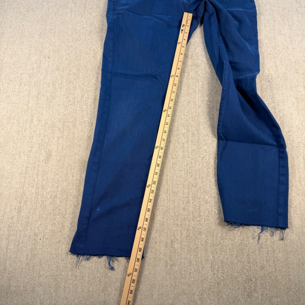 7 For All Mankind Straight Leg Jeans Womens 32 Blue Raw Hem Cotton Denim - Picture 5 of 12